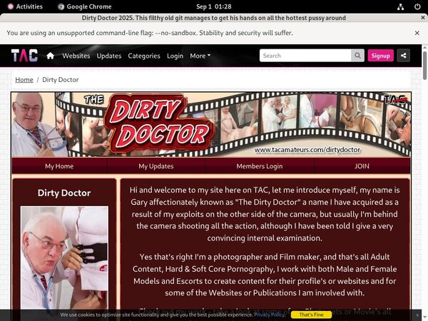 Dirty Doctor Website Password